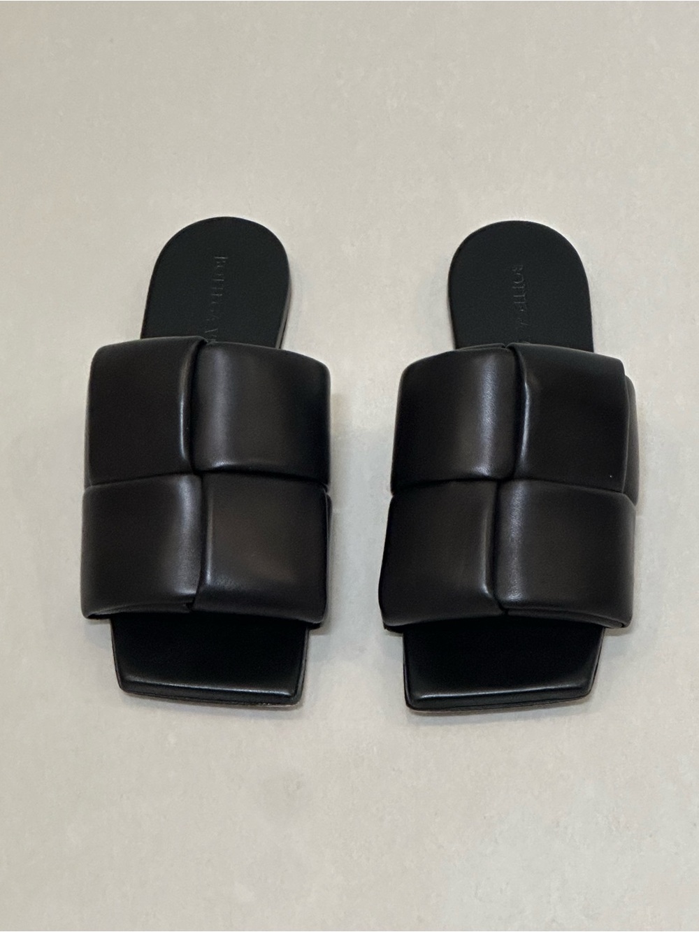 Bottega Veneta Black Padded Intrecciato Slide Sandals